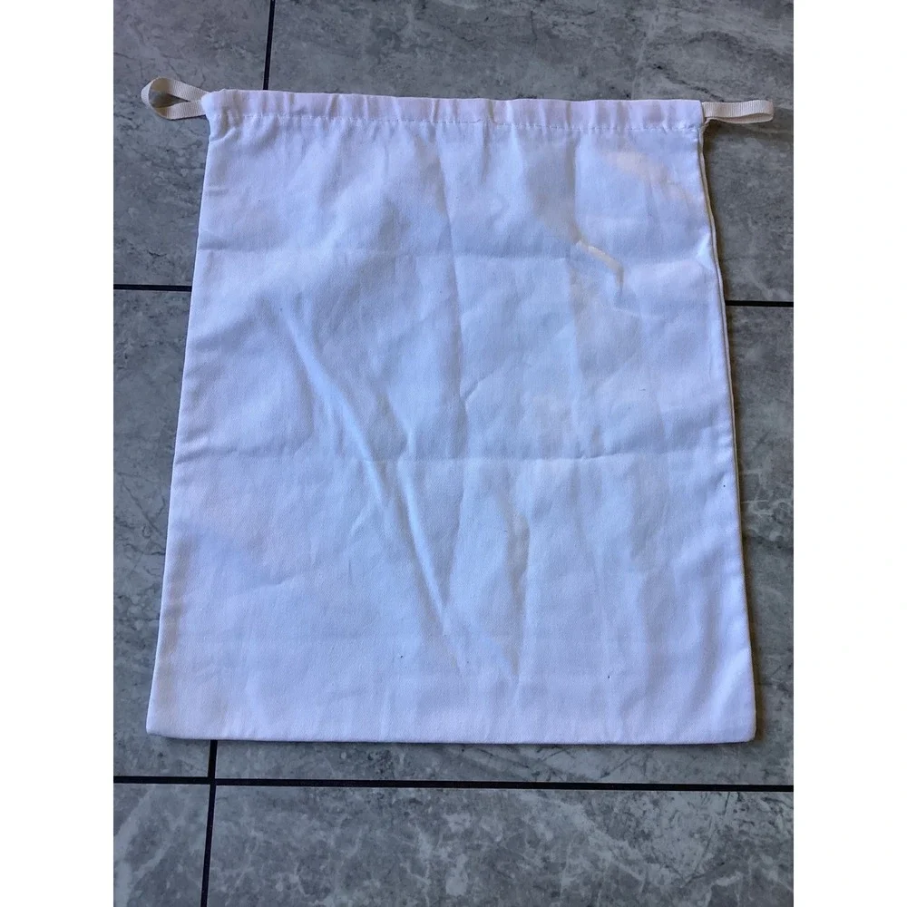 AGL Attilio Giusti Leombruni White Cotton Drawstring Shoe Handbag Dust Bag 13x17